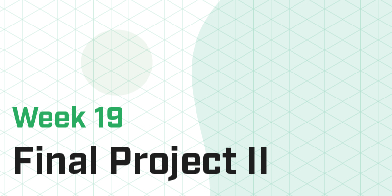 Part 19 - Final Projects II